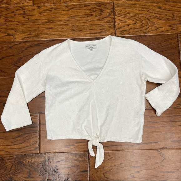 Madewell Textured Tie-Front Top - Picture 6 of 10